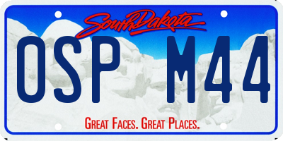 SD license plate 0SPM44