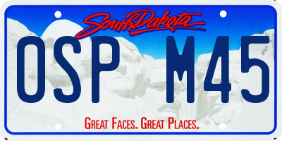 SD license plate 0SPM45