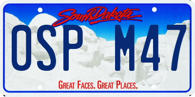 SD license plate 0SPM47