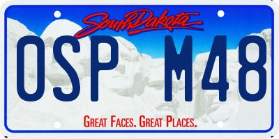 SD license plate 0SPM48