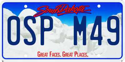 SD license plate 0SPM49