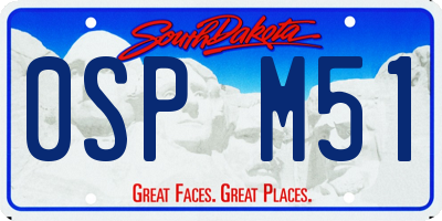 SD license plate 0SPM51