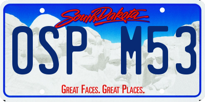 SD license plate 0SPM53