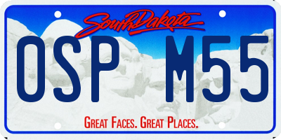 SD license plate 0SPM55