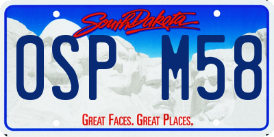 SD license plate 0SPM58
