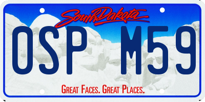SD license plate 0SPM59