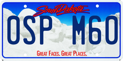 SD license plate 0SPM60
