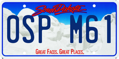 SD license plate 0SPM61