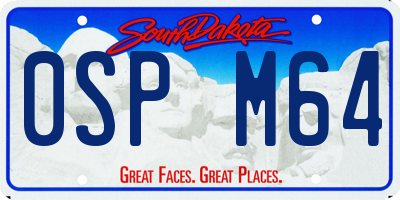 SD license plate 0SPM64