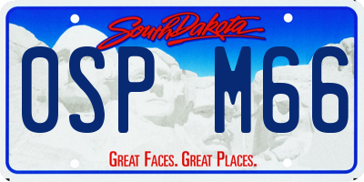 SD license plate 0SPM66