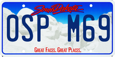 SD license plate 0SPM69