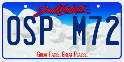 SD license plate 0SPM72