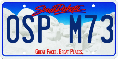 SD license plate 0SPM73