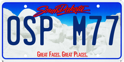 SD license plate 0SPM77