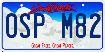 SD license plate 0SPM82