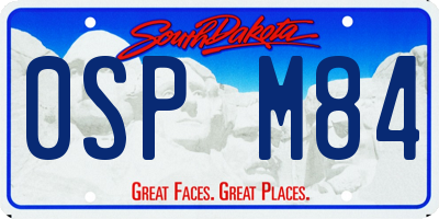 SD license plate 0SPM84