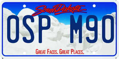 SD license plate 0SPM90