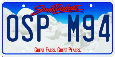SD license plate 0SPM94