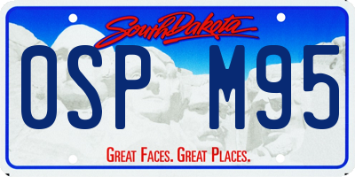 SD license plate 0SPM95