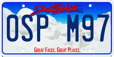 SD license plate 0SPM97