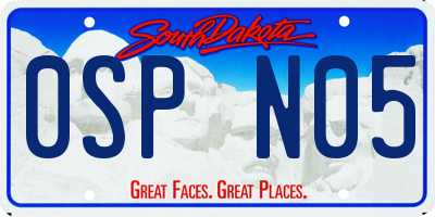 SD license plate 0SPN05
