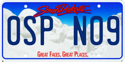 SD license plate 0SPN09