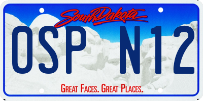 SD license plate 0SPN12