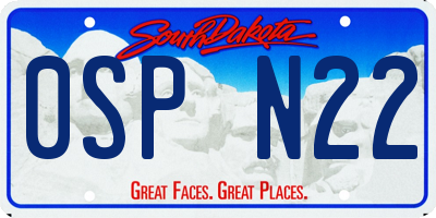 SD license plate 0SPN22