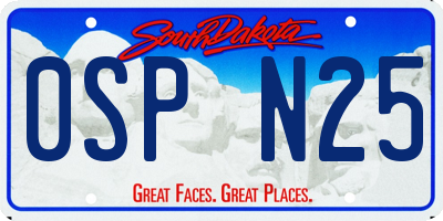 SD license plate 0SPN25