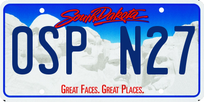 SD license plate 0SPN27