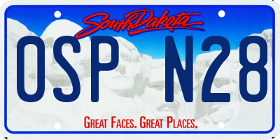 SD license plate 0SPN28