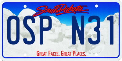 SD license plate 0SPN31
