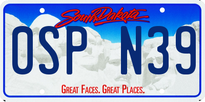SD license plate 0SPN39