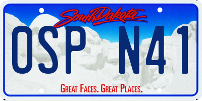 SD license plate 0SPN41