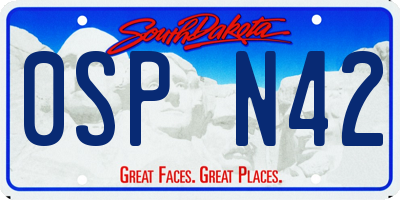 SD license plate 0SPN42