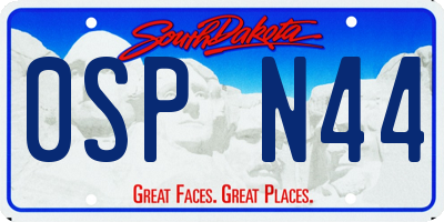 SD license plate 0SPN44