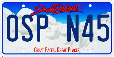 SD license plate 0SPN45