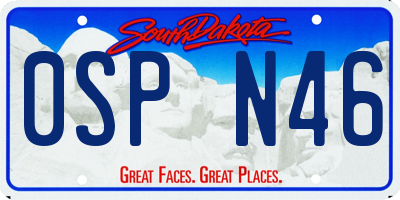 SD license plate 0SPN46