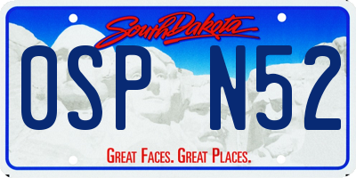SD license plate 0SPN52