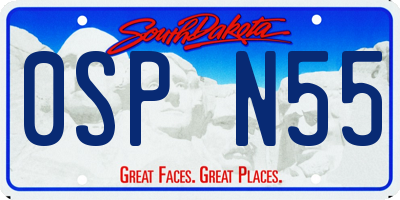 SD license plate 0SPN55