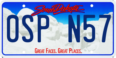 SD license plate 0SPN57