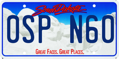 SD license plate 0SPN60