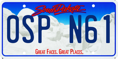 SD license plate 0SPN61