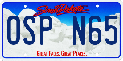 SD license plate 0SPN65