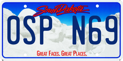 SD license plate 0SPN69