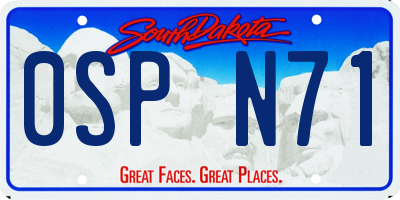 SD license plate 0SPN71