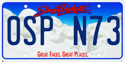 SD license plate 0SPN73