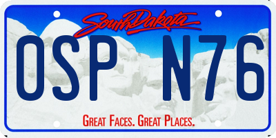 SD license plate 0SPN76