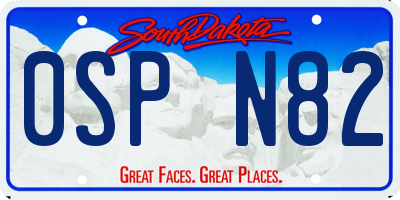 SD license plate 0SPN82
