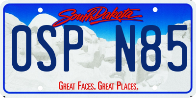 SD license plate 0SPN85